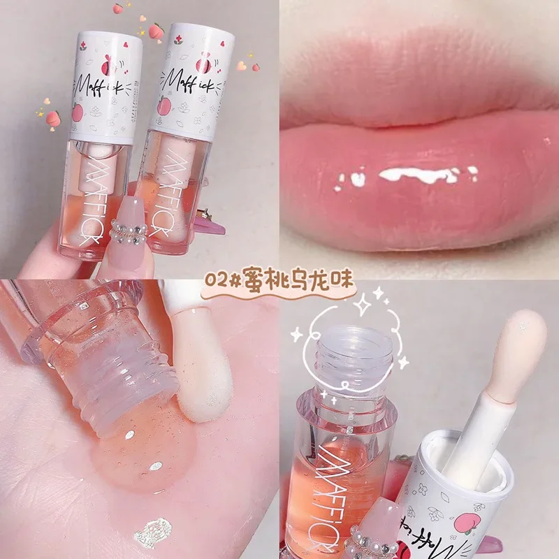 Moisturizing Balm Lip GLOSS Labial LIPS Moisturizer Jelly ลิปสติก Bright Oil Big Lip Brush Make Up ความงามเกาหลีเครื่องสําอาง