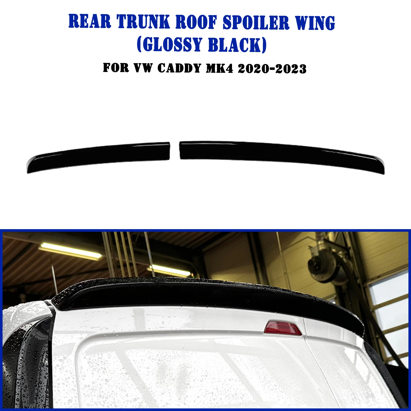 

For Volkswagen VW Caddy MK4 2020-2023 Rear Trunk Lid Roof Spoiler Wing Carbon Fiber Look/Gloss Black Tailgate Upper Splitter Lip