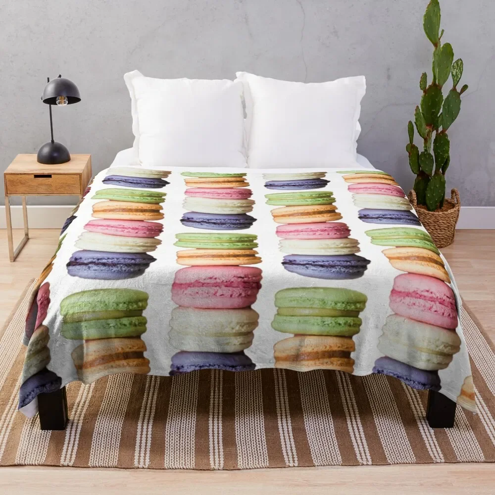 Great stack of Macarons Throw Blanket Air Conditioner Soft Blanket for Office Home
