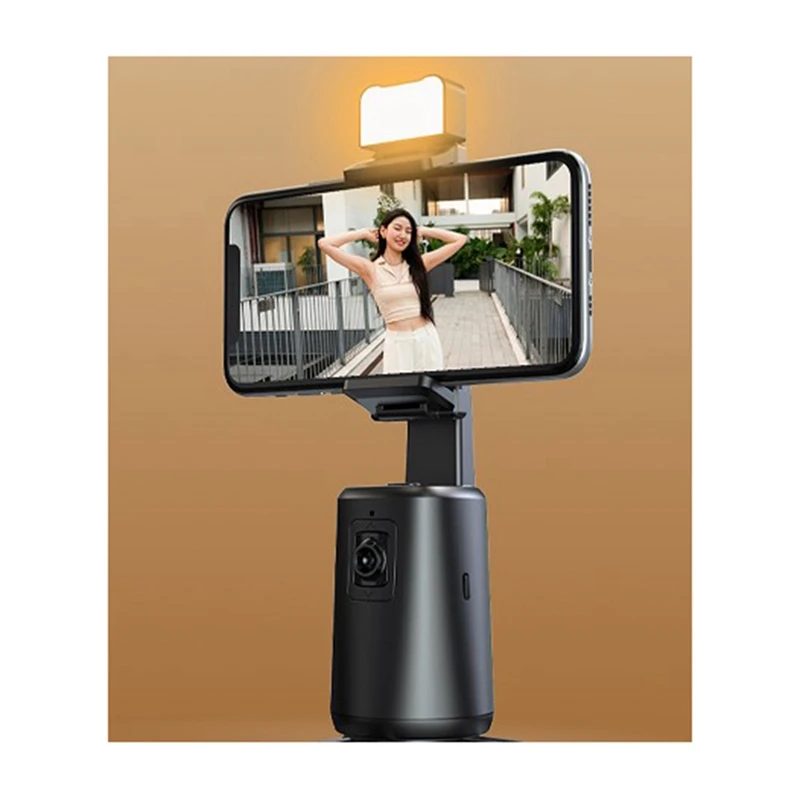 Mobile Head Intelligent Ai Face Recognition Tracking 360° Live Streaming Follower Panoramic Single Side With Fill Light