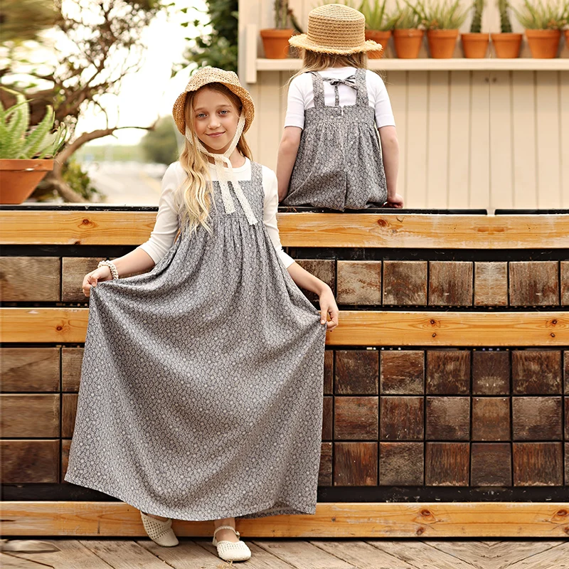 SS25 สาวชุดดอกไม้ทารก romper ครอบครัวจับคู่เสื้อผ้าทอเสื้อผ้าฤดูร้อนผ้าฝ้ายหวานเด็กสาวชุด