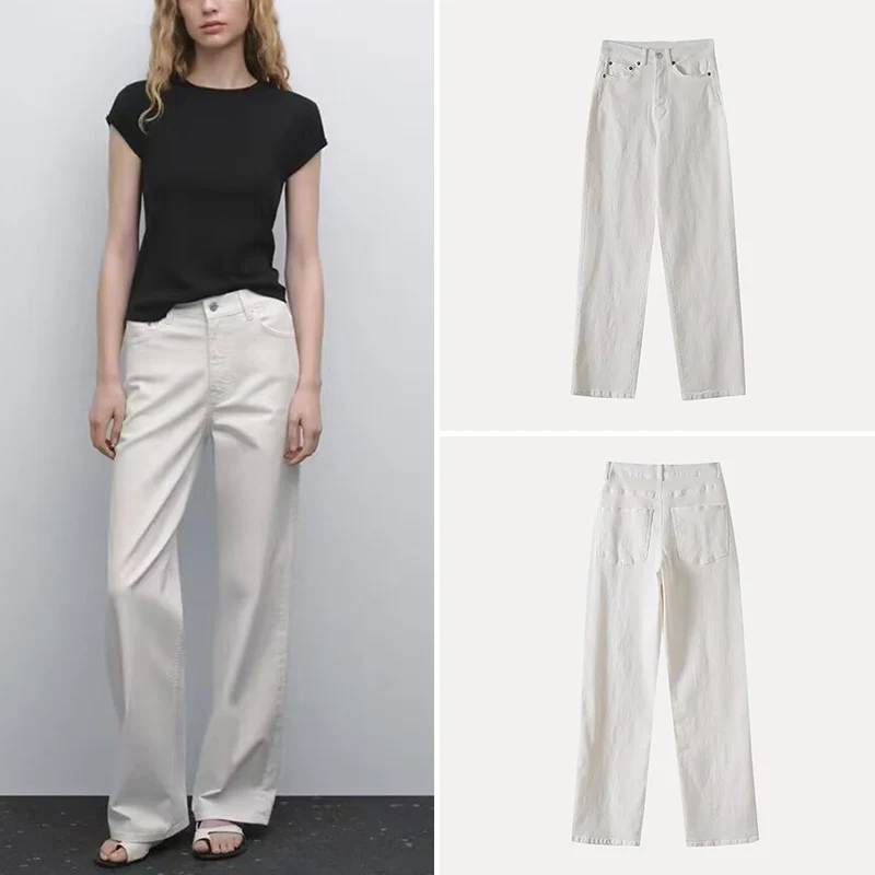 

Весна 2025 Faion, повседневные прямые джинсовые брюки, женские универсальные длинные брюки, удобные классические синие джинсы