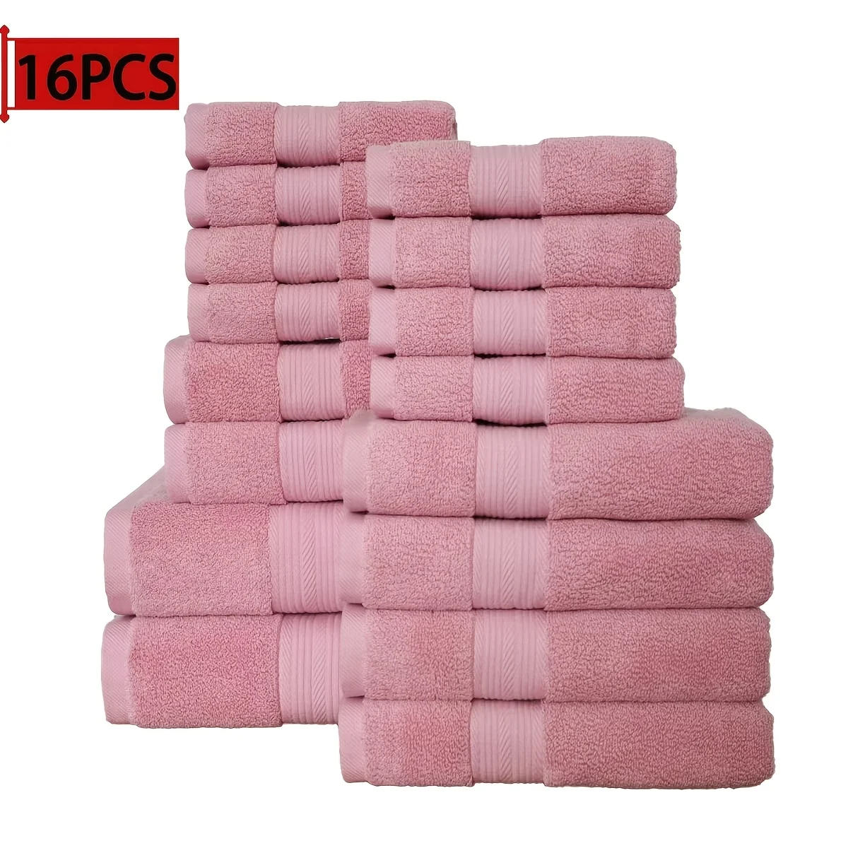 16-Piece Cotton Bath Towel Set – Soft, Absorbent & Quick-Drying | Versatile for Home, Travel, Camping & Pool Use | Mix-and-Match - view 6