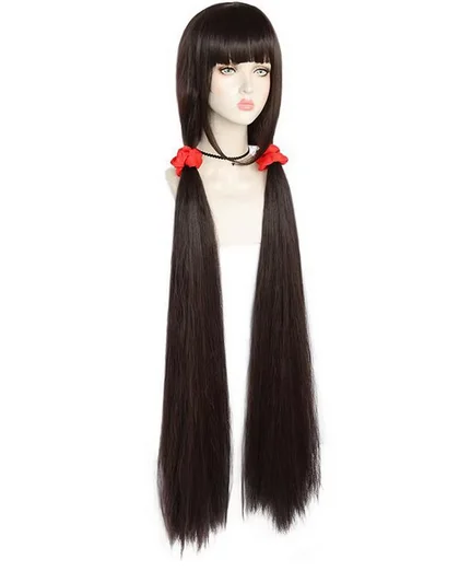 Harukawa Maki Cosplay Wig Game Danganronpa V3 Costume Black Long Straight Play Wigs Halloween Costumes Hair With Hairband