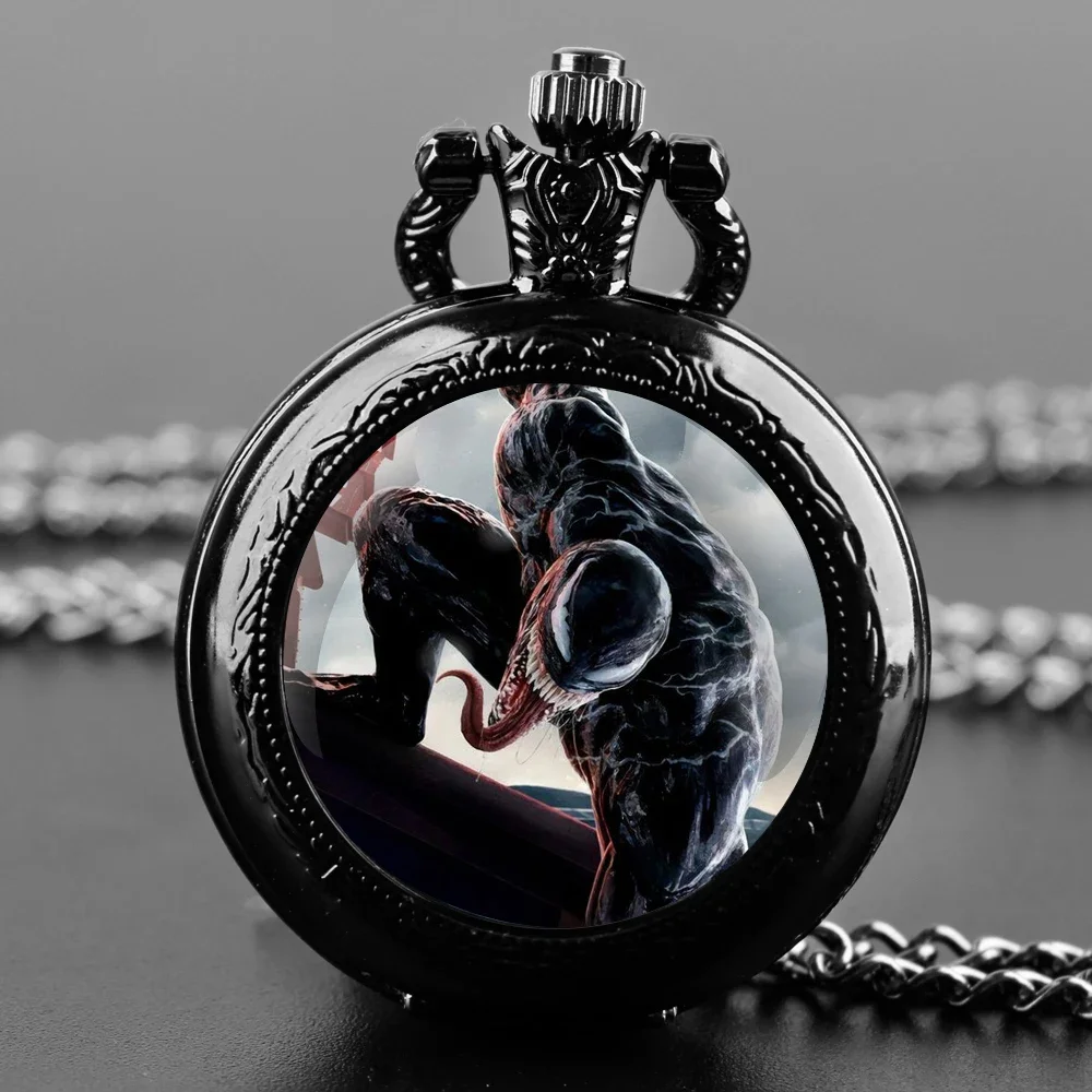 유명한 악당 디자인 유리 돔 석영 주머니 시계 체인 아랍어 패션 Accessroy 목걸이 펜던트 남성 여성 선물