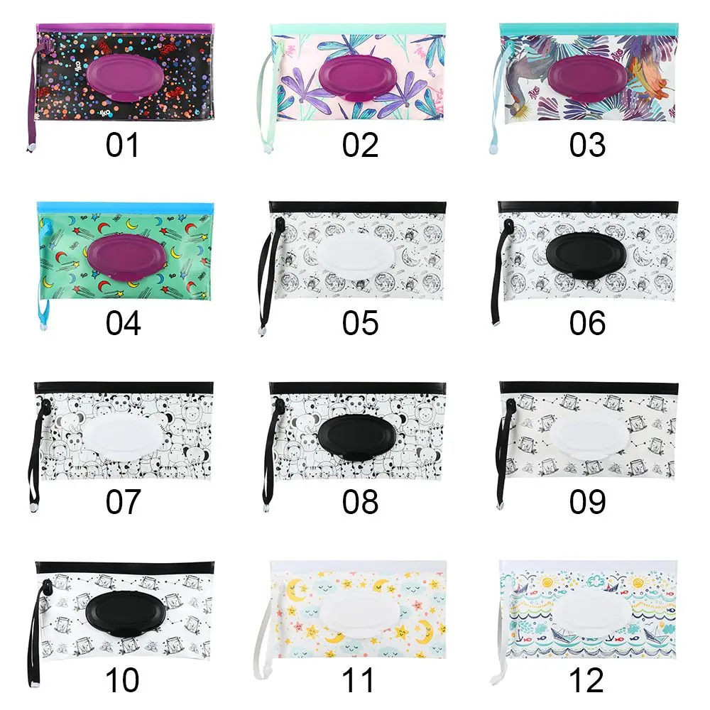 Useful Snap-Strap Flip Cover Baby Product Carrying Case Cosmetic Pouch Stroller Accessories Wet Wipes Bag Tissue Box