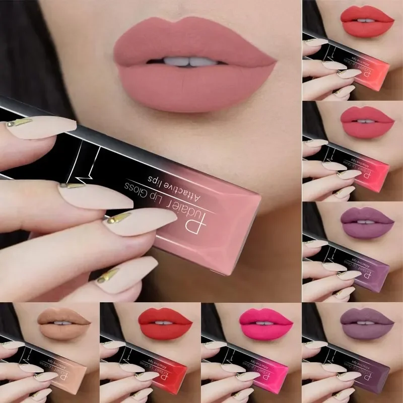 21 Colors Matte Lip Gloss Waterproof Nude Matte Velvet Glossy Hot Sale Liquid Lipstick Sexy Red Lip Tint  Lipgloss Makeup Gift