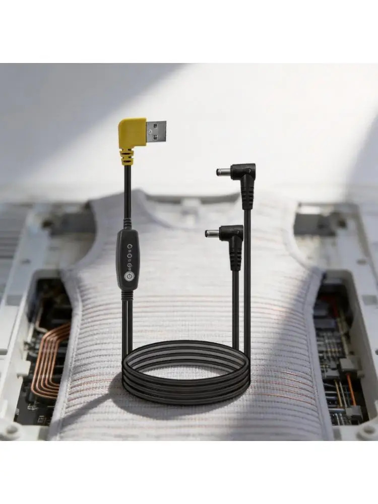 R53C Dc3.8mm Cooling Vest Cord for Outdoor Works and Cycling Commute Camping