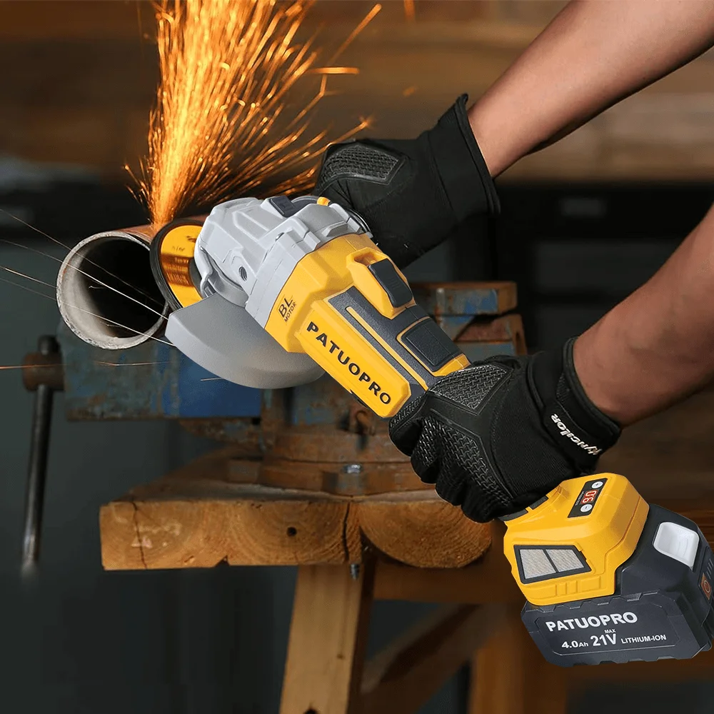 Amoladora angular sin escobillas M14 de 125mm, máquina de corte recargable, pantalla Digital de velocidad ajustable, compatible con batería Makita de 18v