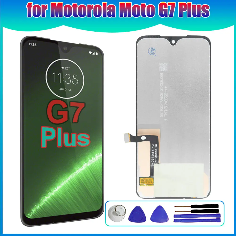 Pantalla LCD Probada para Motorola Moto G7 Plus, Pantalla Táctil Digitalizadora para Moto G7 Plus XT1965, Repuesto de Pantalla LCD para Teléfono