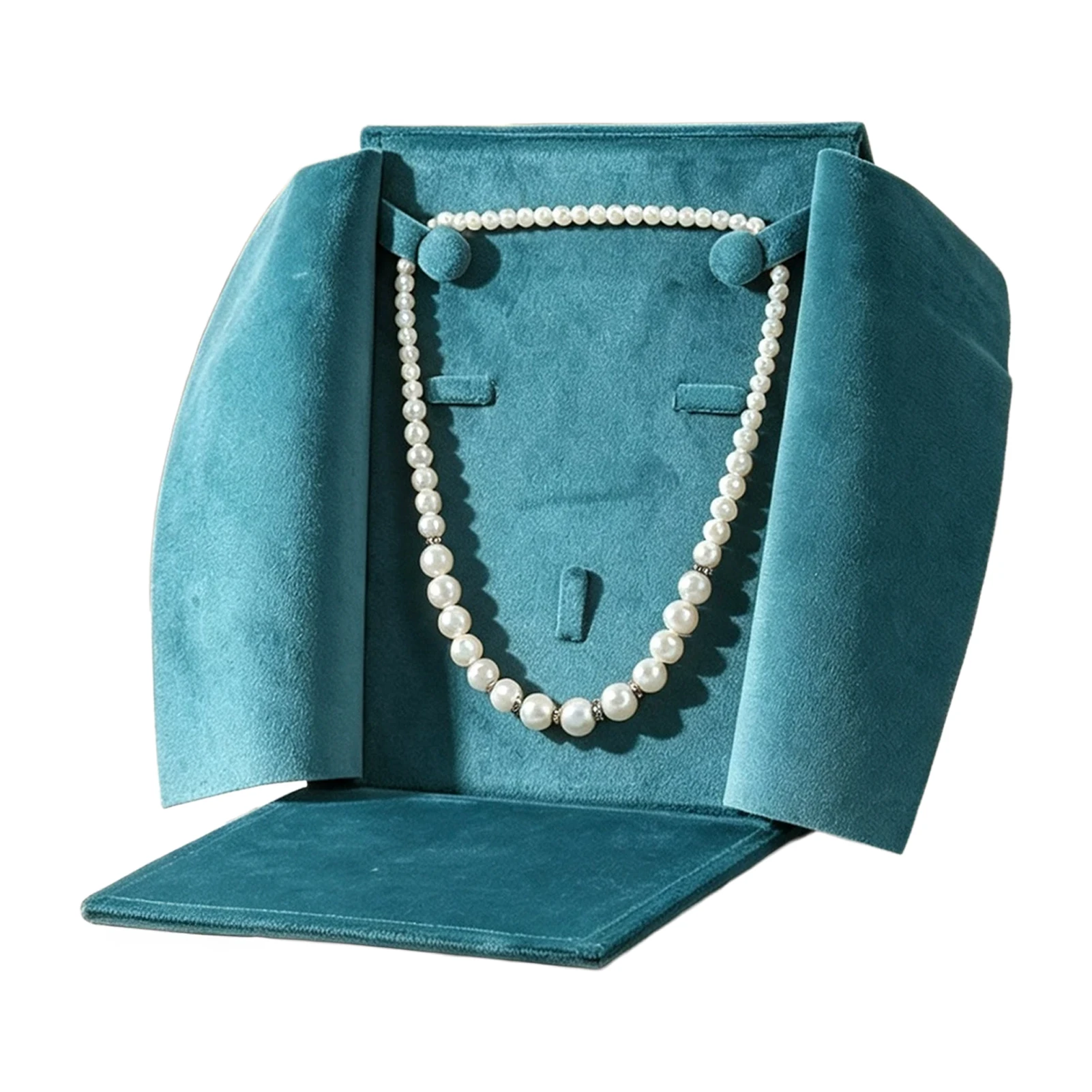 Rigid Cardboard Jewelry Box for Mother's Day Women Gift Case Velvet Lined Magnetic Closure Pearl Necklace Display Holder