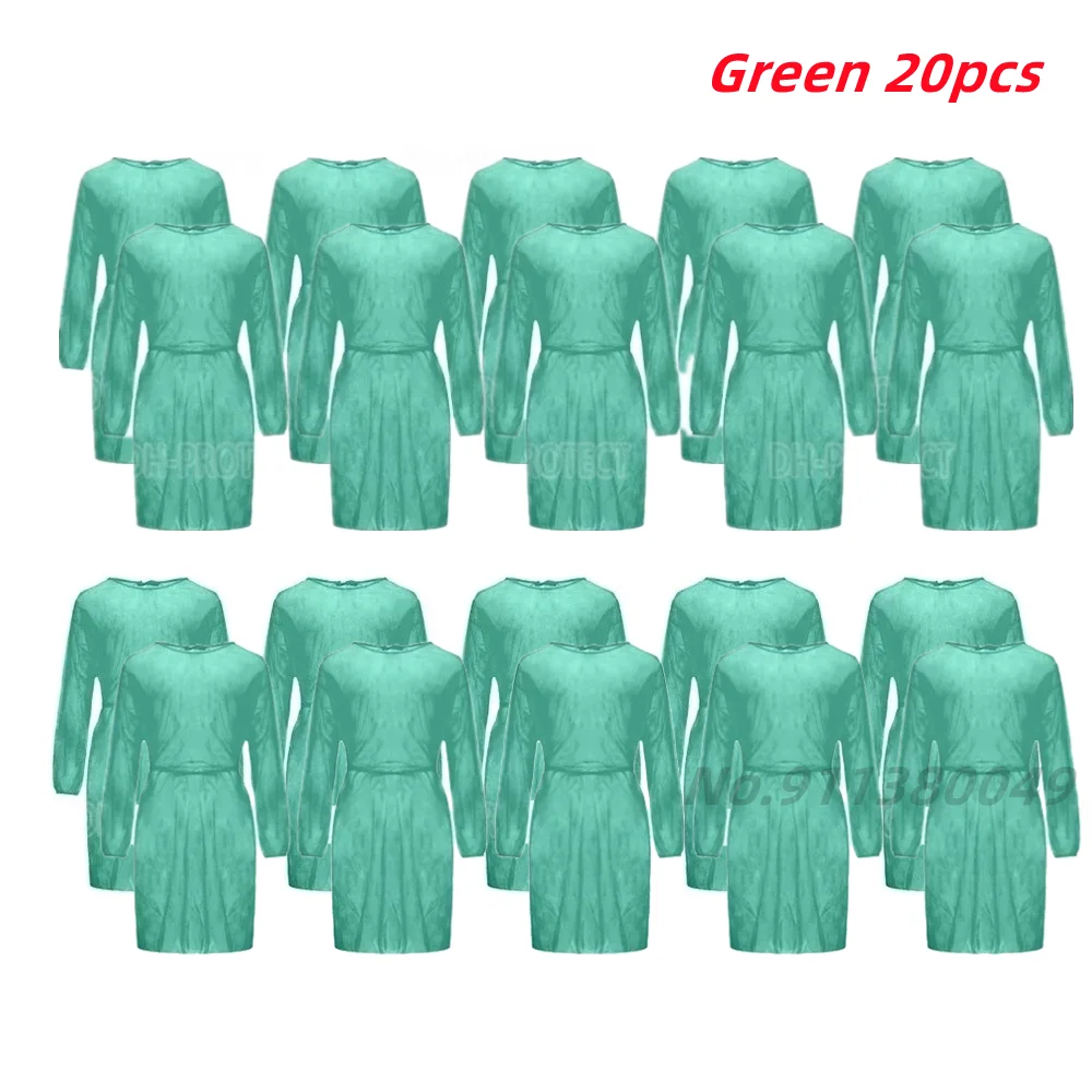 20Pc Wegwerp Beschermende Overall Niet-Geweven Isolatiekleding Universeel Anti-Spuug Verpleegkleding Hazmat Pak A5 - afbeelding 1