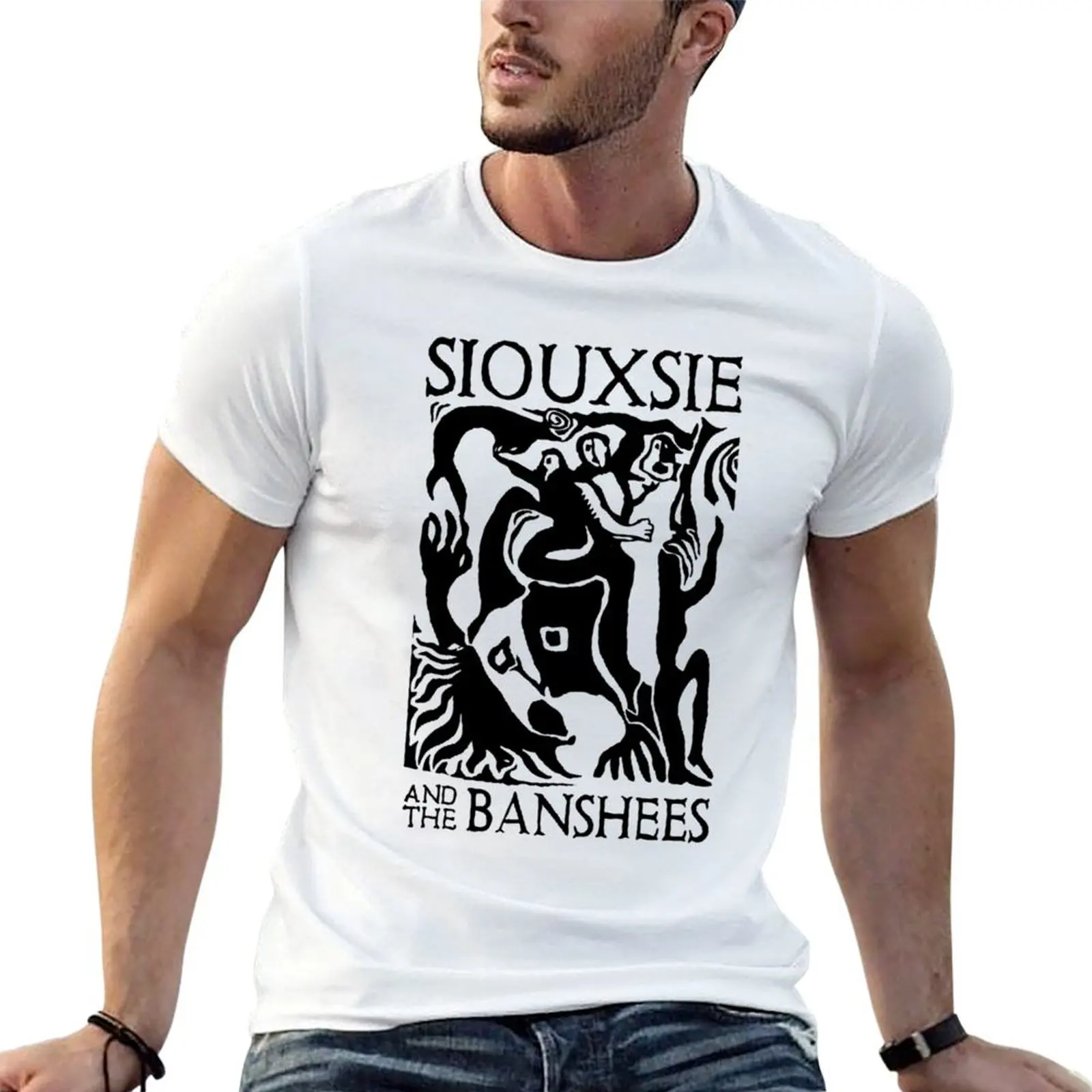 80s post punk music SATB Classic . T-Shirt Trendy Pattern T-Shirt for Men