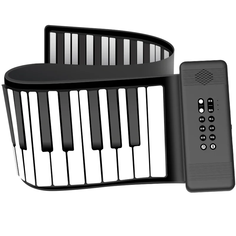

Handheld Dual for Bluetooth Electronic Piano 88 Keys Adjustable Pitch Built-in Speaker Foldable Design-for Students Children