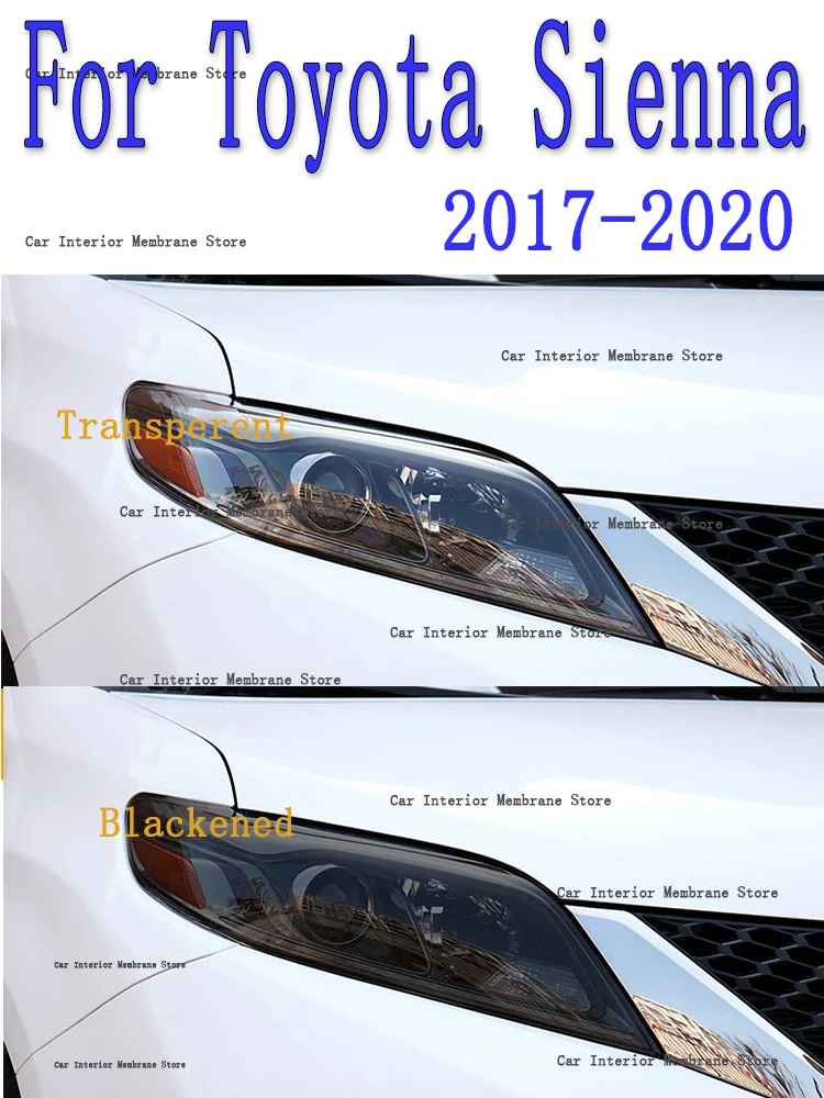 

For Toyota Sienna 2017-2020 Car Exterior Headlight Anti-scratch Front Lamp Tint TPU Protective Film Cover Repair Accessories