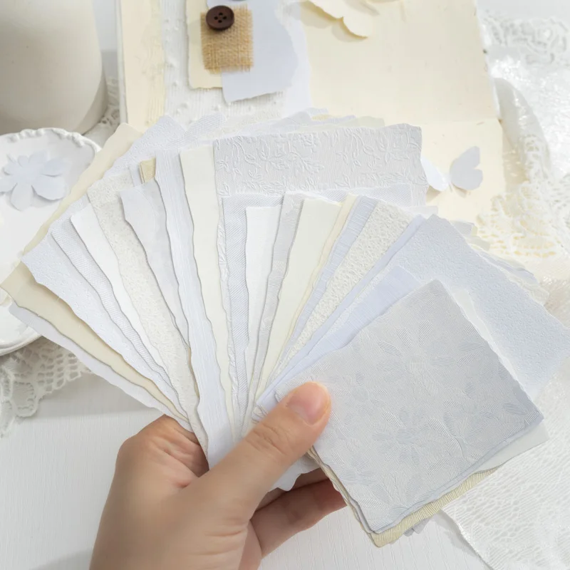 

Journal GO 15pcs Gentle Textured Scrapbooking Decoration Material Paper Collage Junk Journal Craft Card Handmade Materials