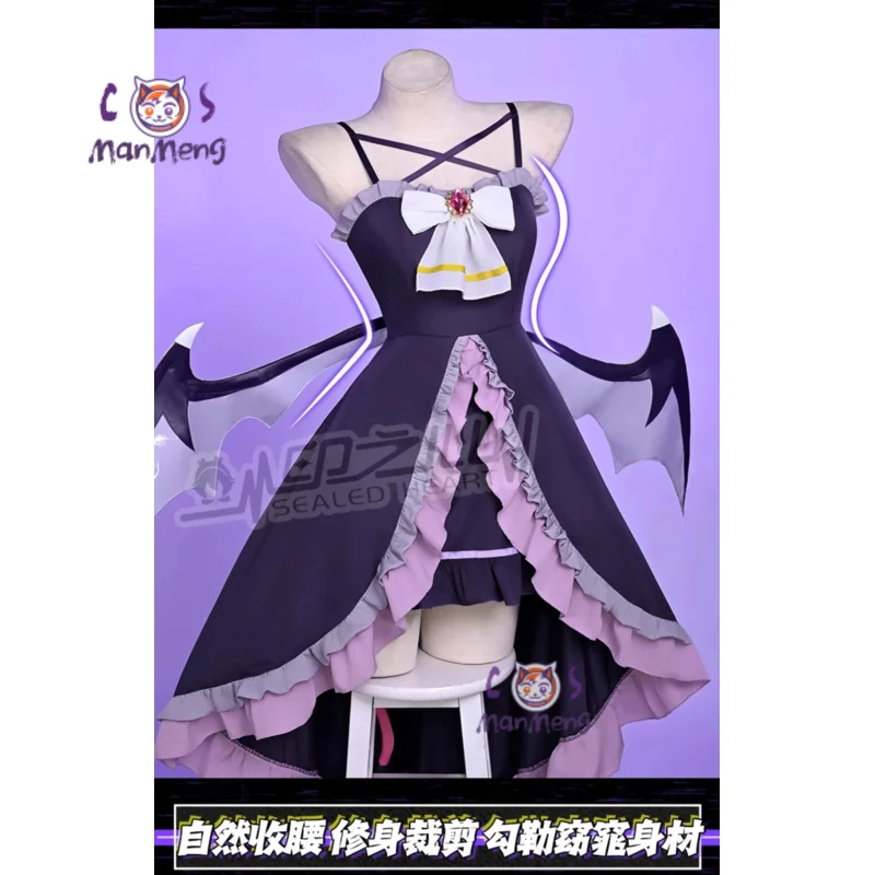 متلازمة إيقاع النفسي Yunyun تأثيري حلي المرأة الشيطان الصغير لعبة موحدة مع أجنحة الذيل الدعامة حفلة كرنفال الهالوين