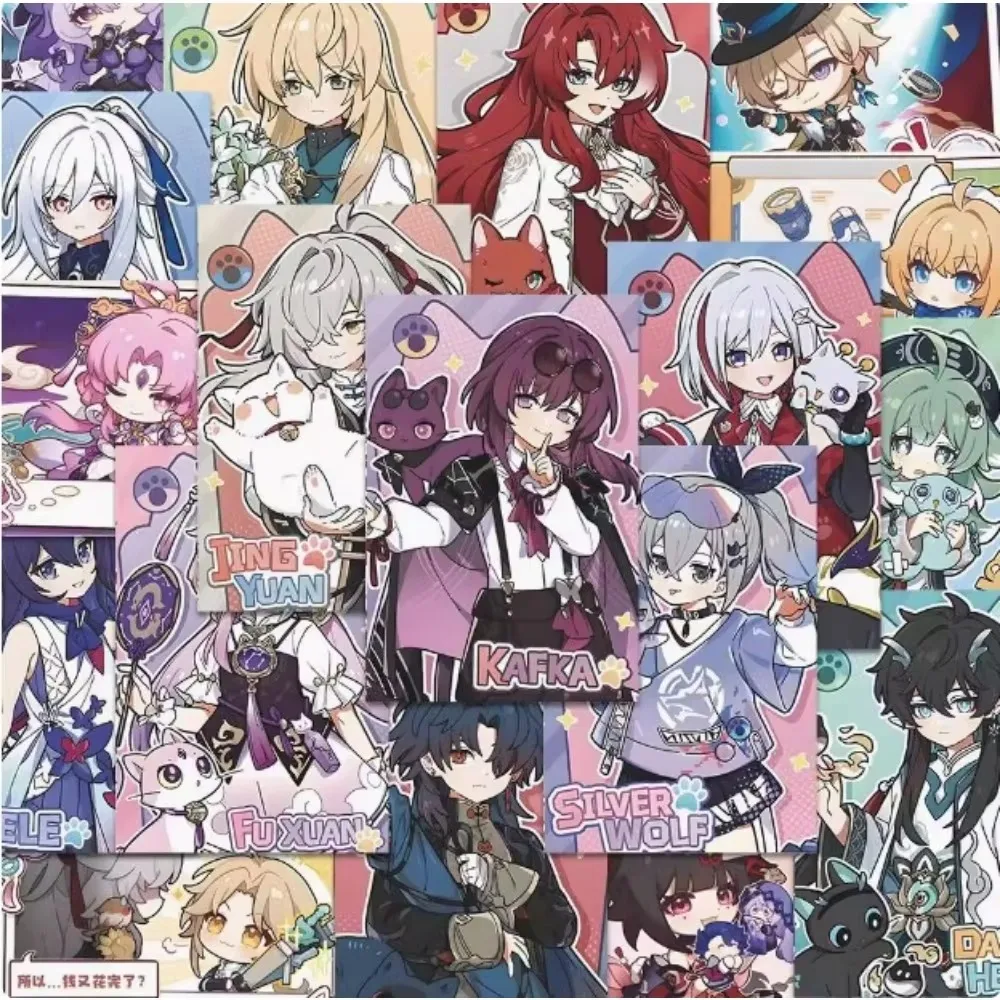 

54Pcs HCute Anime Honkai Star Rail Stickers Kawaii Girl Cartoon Figures Sticker Decal Refrigerator Helmet Phone Case
