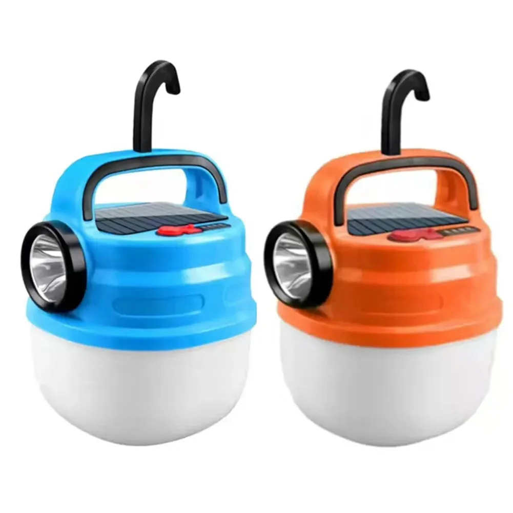 

Portable Camping Solar Lantern Lights Rechargeable Solar And USB Powered Adjustable Brightness Handheld Flashlight Tent Lamp