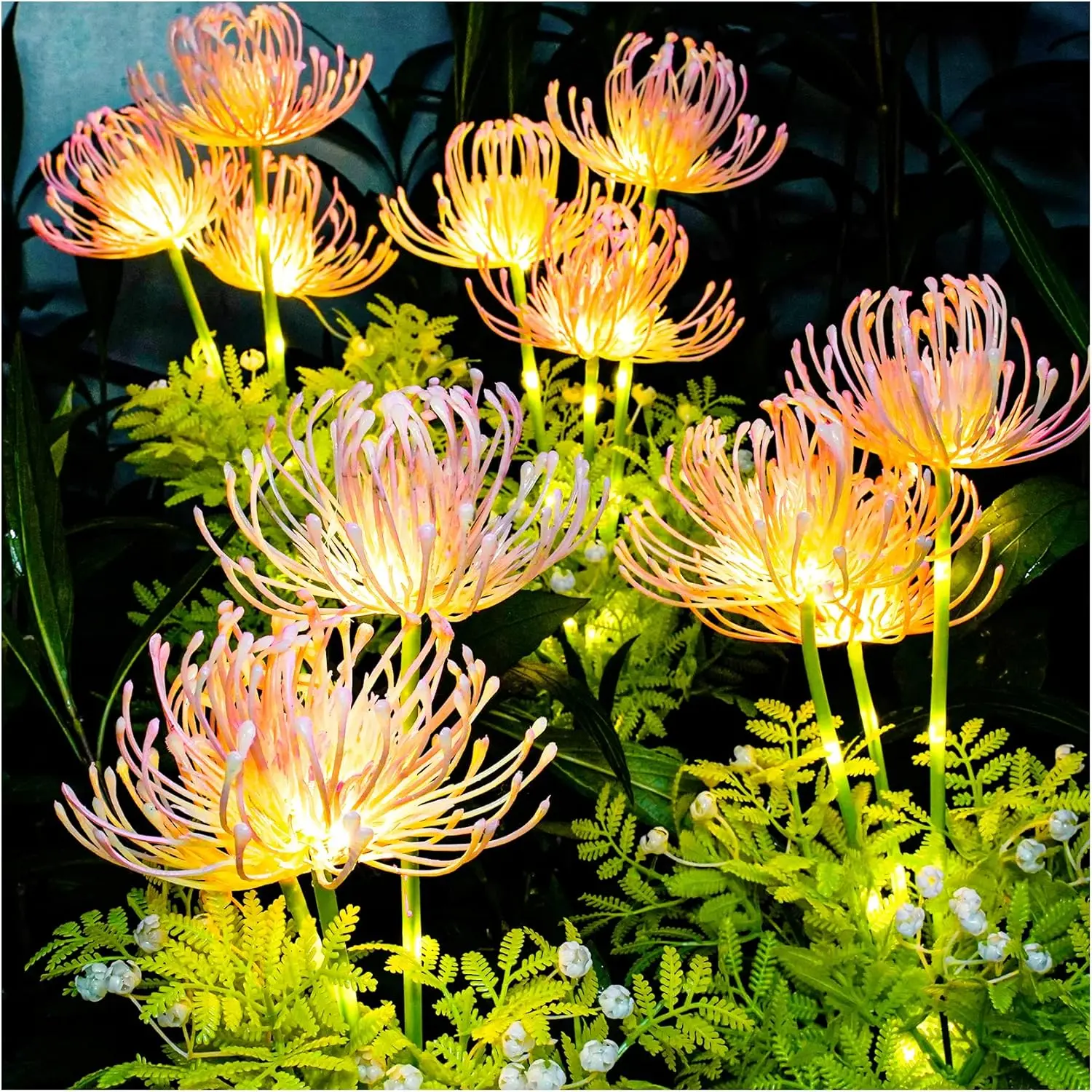 

Solar garden lights, solar flower lights with glowing flowers and stems, upgraded solar panels, outdoor solar garden decorations