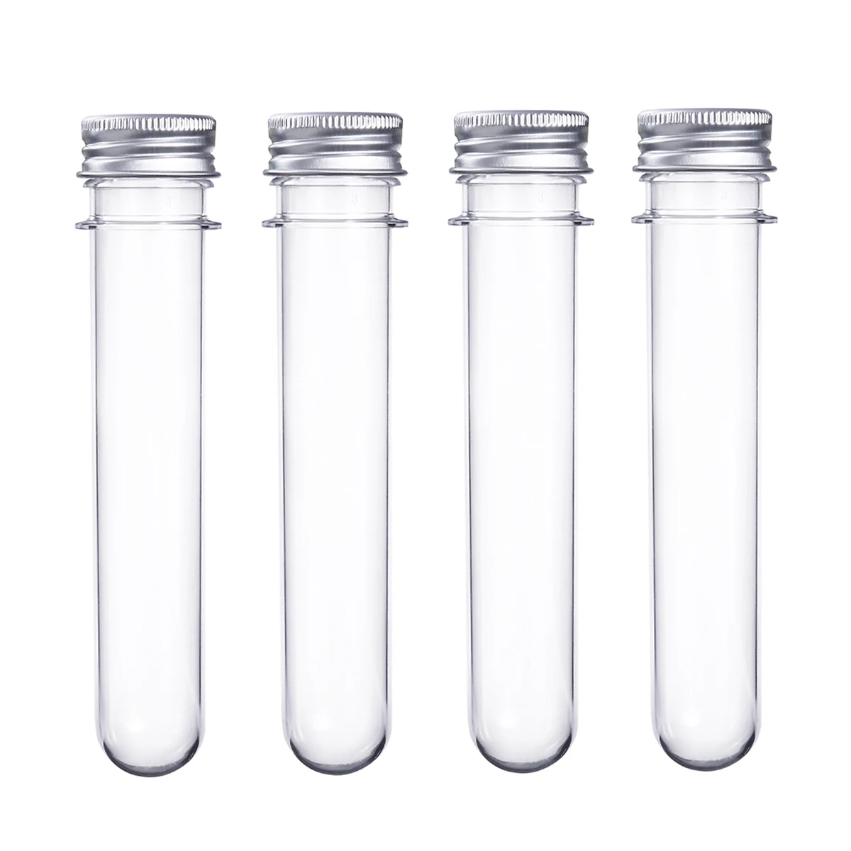 

12Pcs Plastic Test Tubes Screw Caps Transparent Reusable Storage Bath Salt Liquid Containers Plastic Test Tubes