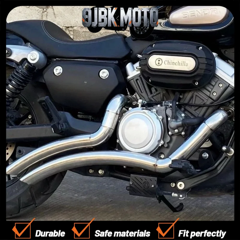 

For BENDA ChinchiIIa300 modified dual Exits exhaust pipe for chinchilla 300 300 chinchilla 300 CHINCHILLA black and silver