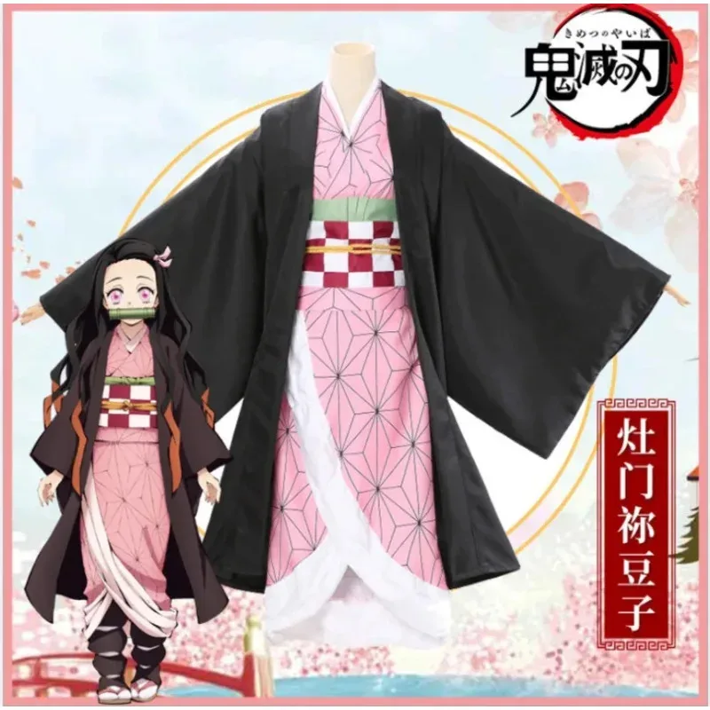 

Demon Slayer Kamado Nezuko Cosplay Costume Japanese Anime Carnival Party Adult Uniform Girl Halloween Costume for Kids Children
