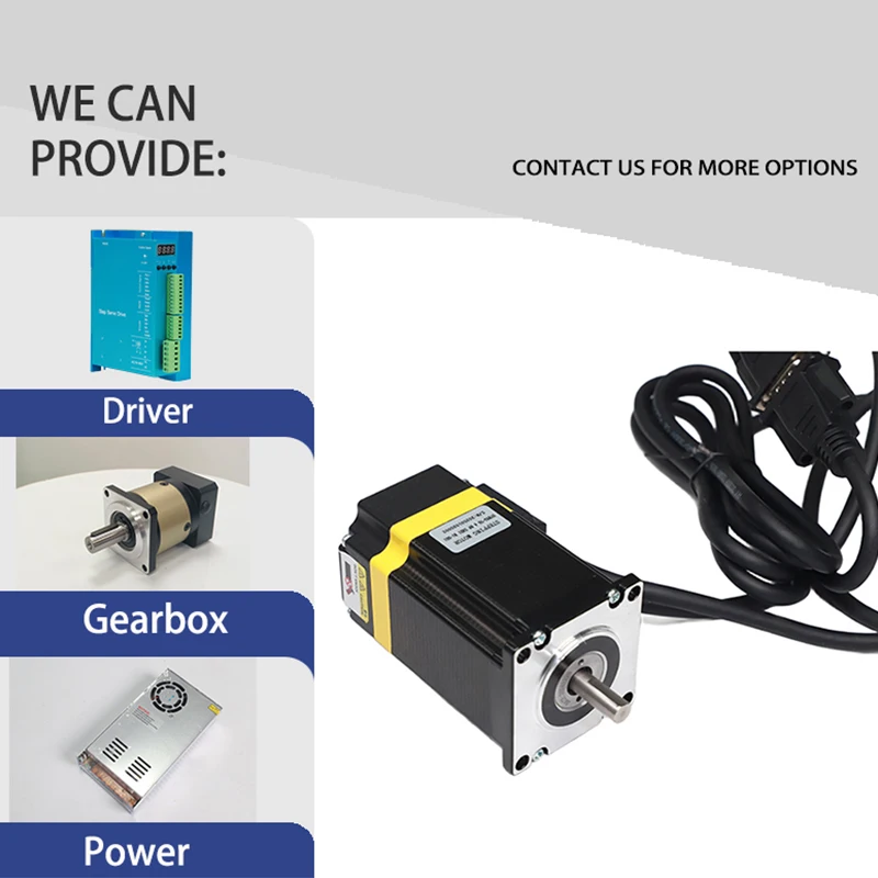 Motor paso a paso híbrido de circuito cerrado de potencia CC bifásica con certificación CE Nema23 de alta calidad 57*84mm para máquina de coser
