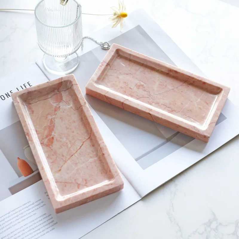 Small Marble Trays Rectangular Jewelry Storage Trays Minimalist Desktop Aromatherapy Storage Trays Interior Storage Accessories