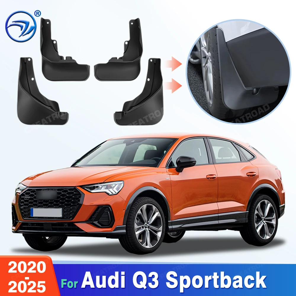 Custom Fit 4PCS Mud Flaps for Audi Q3 Sportback 2020 2021 2022 2023 2024 2025 No Drilling Splash Guards Car Fender Accessories