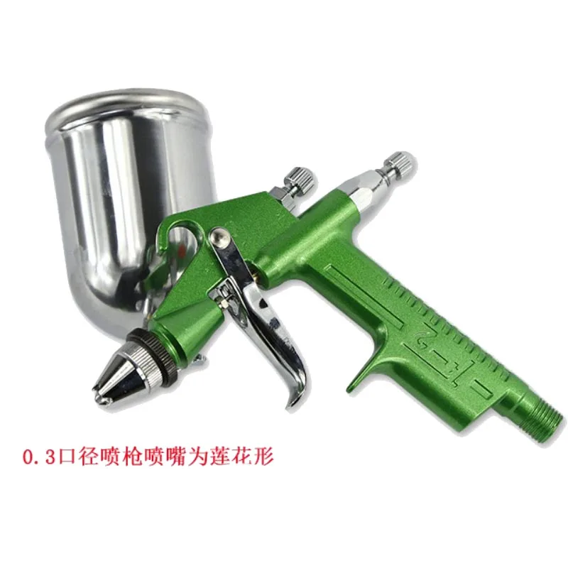 Professional Green Painting Spray Gun 125ML Cup 0.3MM 0.5MM 0.8MM Pneumatic Airbrush Alloy Painting Atomizer Tool For Cars