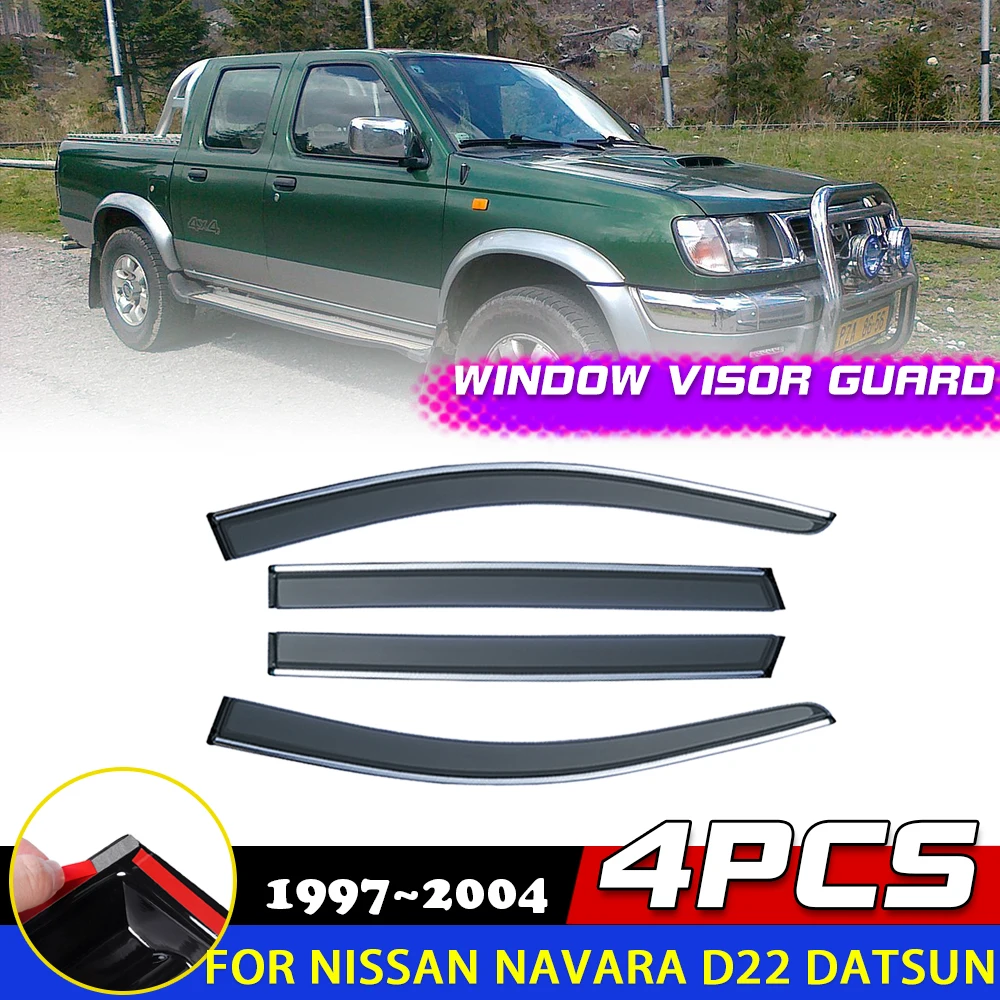 Windows Visor for Nissan Navara D22 Datsun Terrano NP300 1997~2004 Vent Door Awnings Sun Rain Eyebrow Smoke Deflector Accessorie