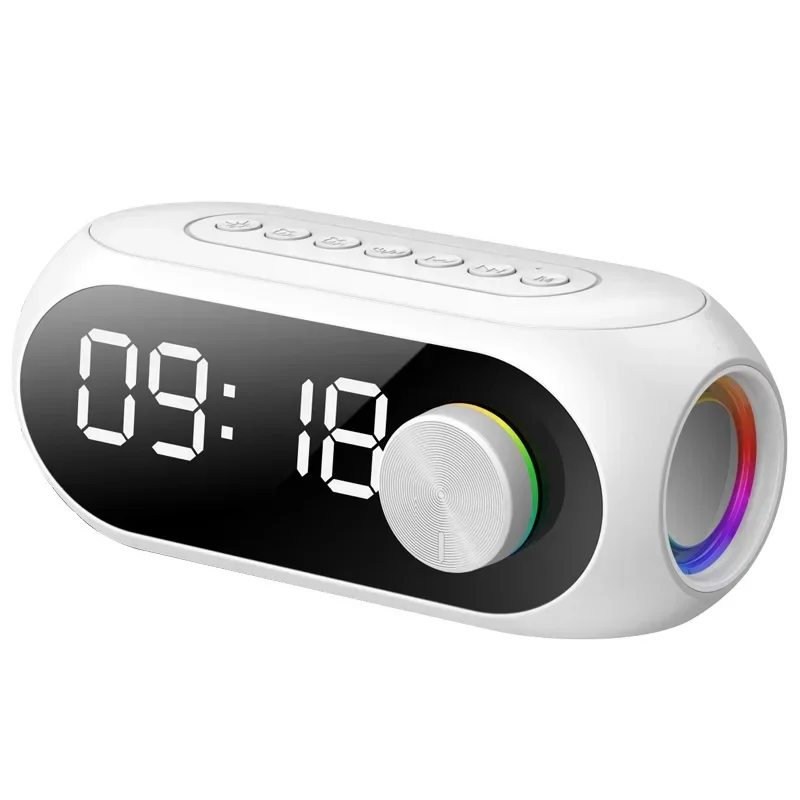 Mini haut-parleur Bluetooth multifonctionnel sans fil, boîte de son portable, musique, réveil, radio FM