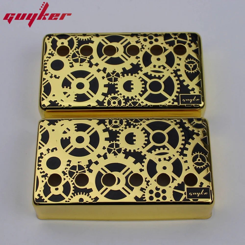 1 Set Humbucker Guitar Pickup Covers Cupronickel Material Gear Pattern Surface for LP Guitar Parts 50 52MM