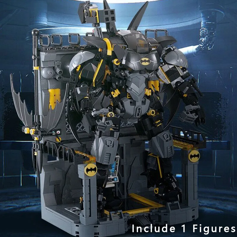 

Super Fighter BatMech Black Robot Joints Movable garage Platform Base Building Blocks toy Compatible With Model