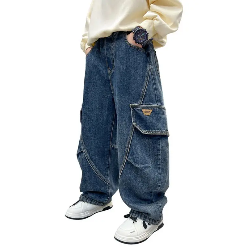 Kids Boys Denim Clothing Straight Jeans Children Pants Bottoms Spring Autumn Baby Boy Trousers 4 5 6 7 8 9 10 11 12 Years