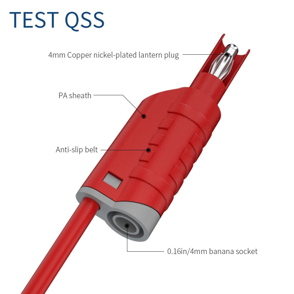 QSS 5 шт. 4 мм безопасность штабелируемые мультиметровые тестовые выводы Безопасность 4 мм Полная изоляция 100 см измерительный кабель провод линия