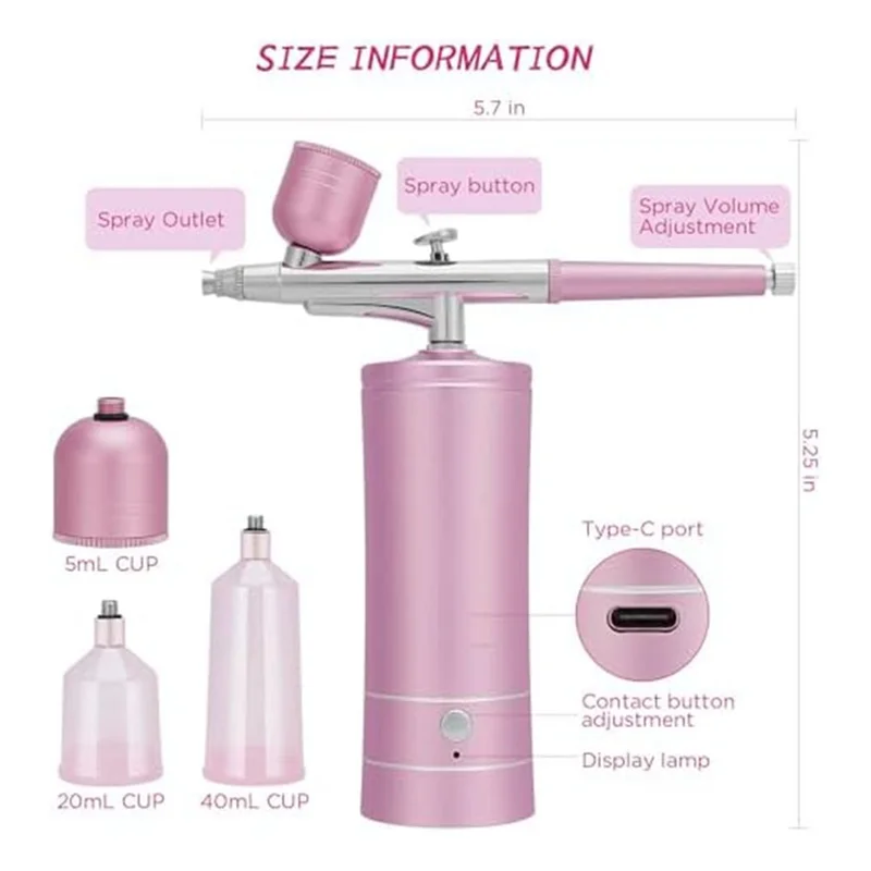 A96K-Airbrush KIT Portable Airbrush Automatically Handles Model Painting, Nails, Makeup A