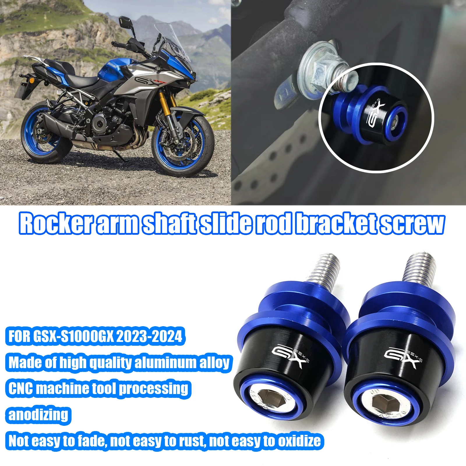 FOR GSX-S1000GX 2024 CNC Aluminum Alloy 8MM   Swingarm Spools Slider Stand Screw gsx-s1000gx 2023-2024  Motorcycle Accessories