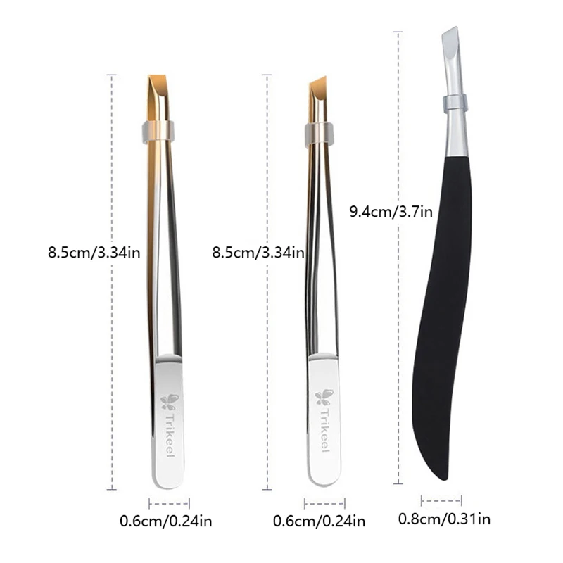 Edelstahl Flach/Schräg Spitze Multifunktions Pinzette Augenbraue Pinzette Gesicht Haar Entfernung Make-Up-Tool Falsche Wimpern Pinzette Werkzeug