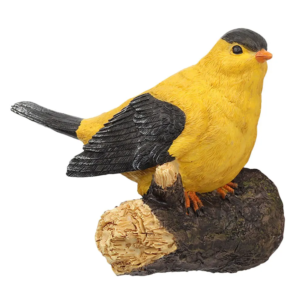 

Bird Craft Garden Ornament Park Adornment Simulation Resin Yellow Decoration Yard