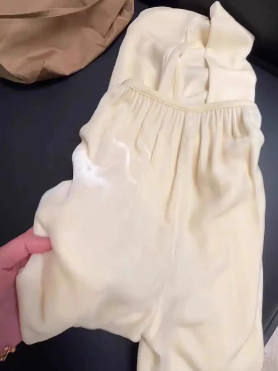 

Fall 2025 Women's Loose Feel Wide Leg Pants Milk Velvet Casual Trousers Commute Sle l Waist Other Material Ladies