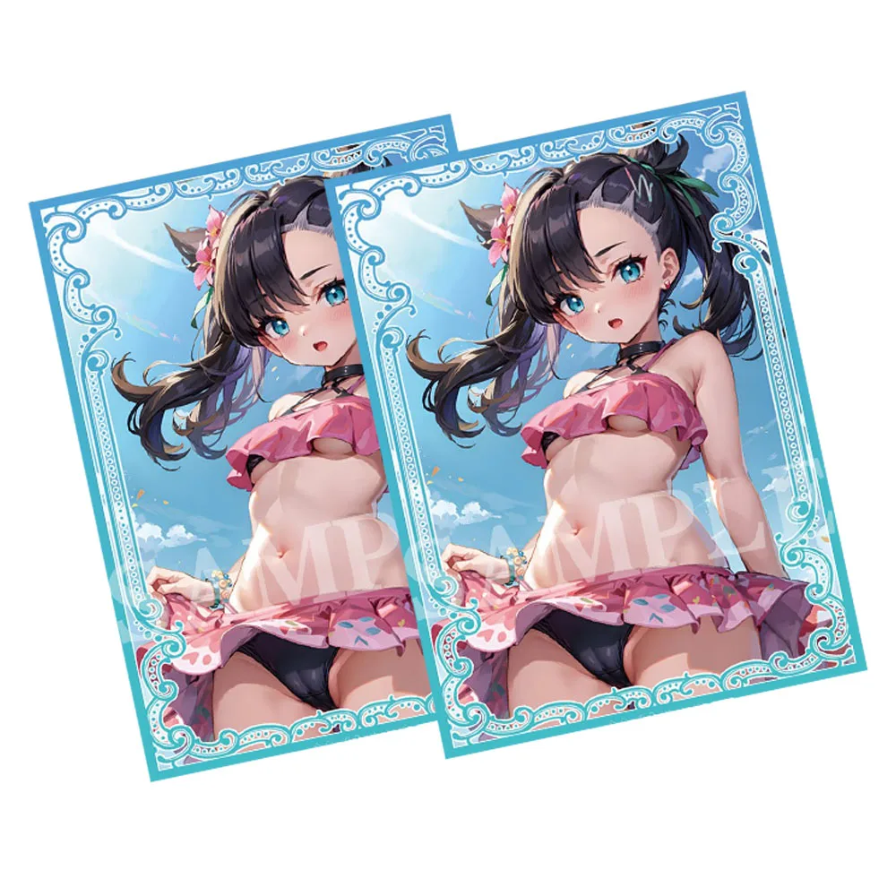 60PCS 67X92mm Swimsuit Marnie Anime Card Sleeves Shining Flash Board Game Cards Protector Cards for MTG/PKM