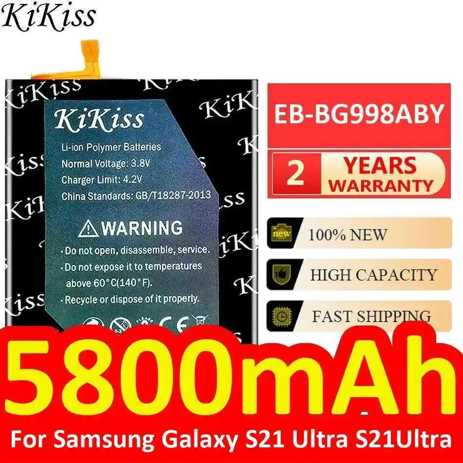 

5800 мАч для Samsung Galaxy S21 Ultra S21ultra EB-BG998ABY Высокоэффективный аккумулятор для мобильного телефона