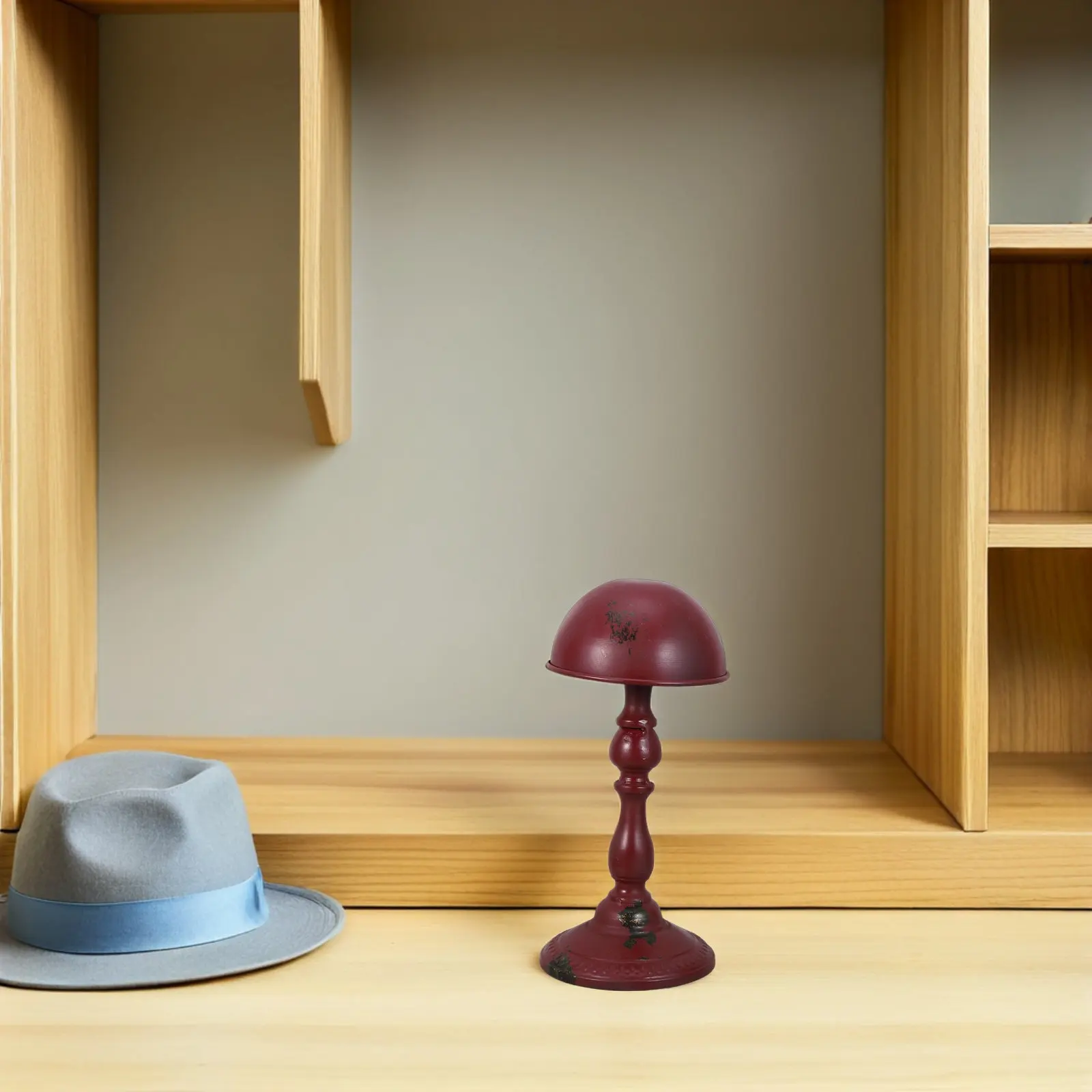 Metal Hat Display Stand for Cowboy Hats, Baseball Caps, Wigs & Beanies – Tabletop Cap Rack & Western Desk Decor