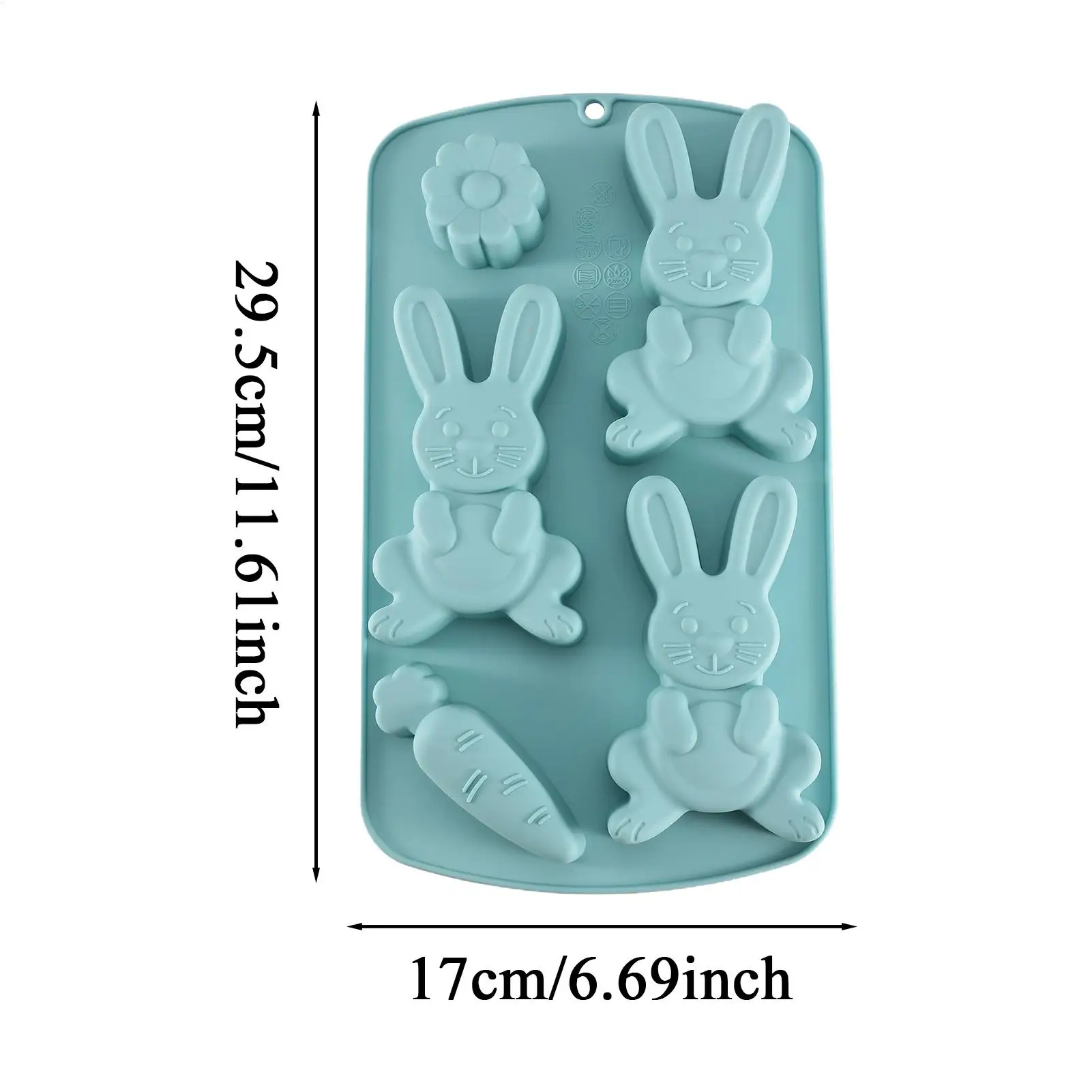 Easter Bunny Baking Mold Non Stick 3D Bunny Shape Resin Mold for Gummies Ice Jelly Pastry Cake Decoration Soap Chocolate Cupcake - view 6