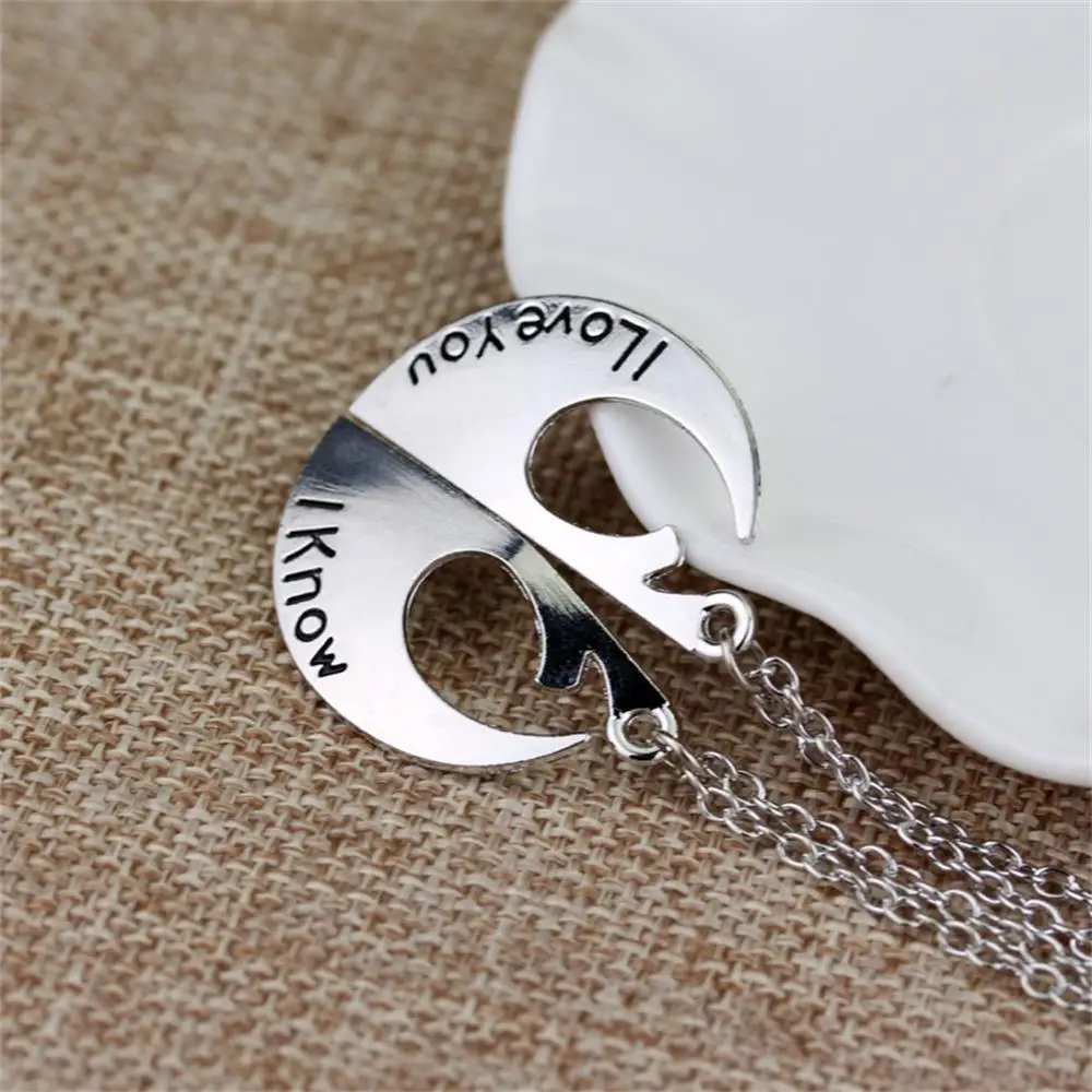 Star Wars Necklace Letter Love New Republic Magnetic Attraction Metal Pendant Neck Chain Collar for Lovers Jewelry Decoration