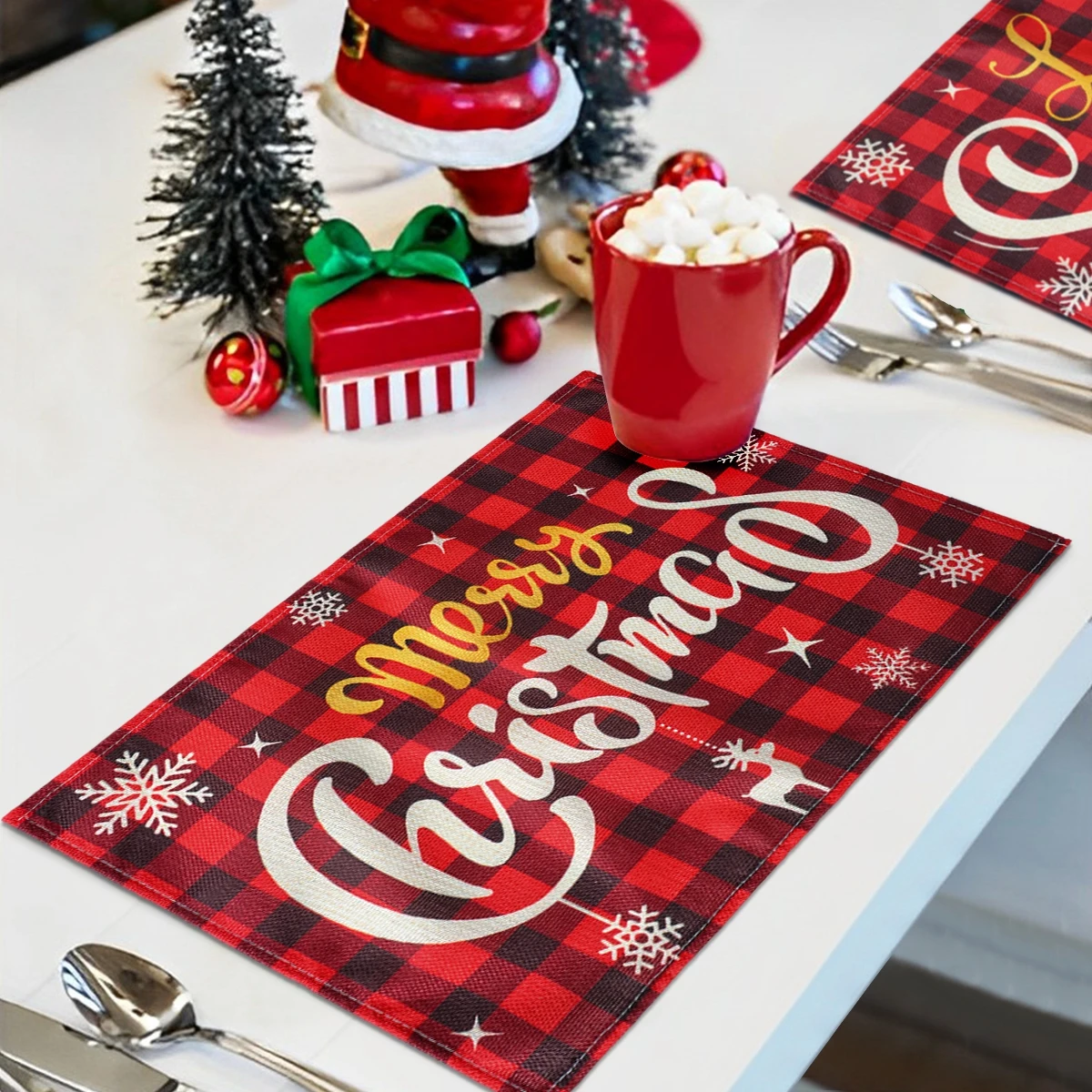 

Christmas Placemats Merry Christmas Decorations for Home 2024 Dining Table Mats Xmas Ornament Navidad Natal New Year Gift 2025