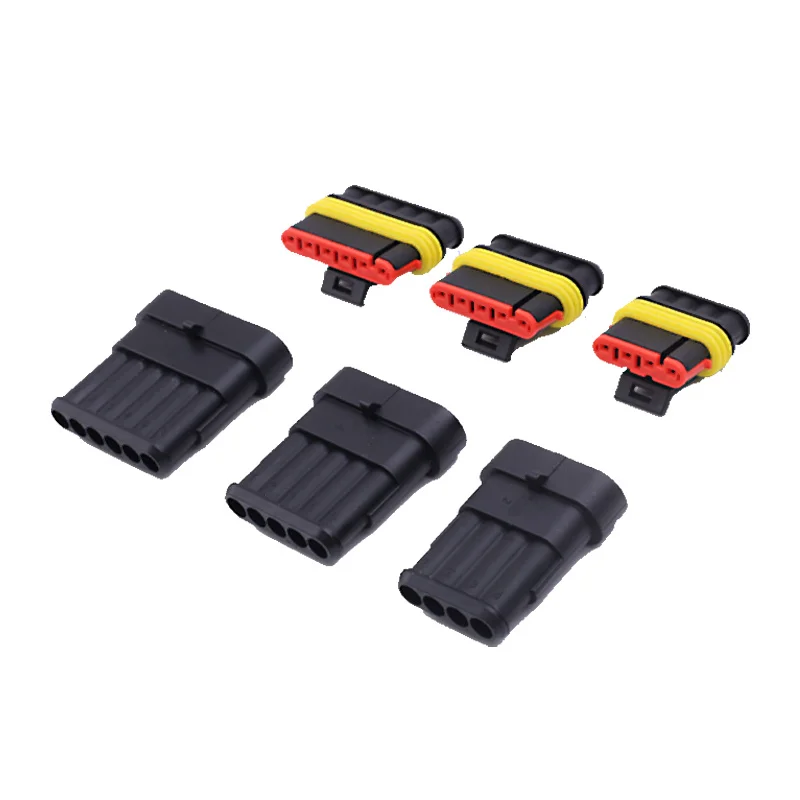1-2-5 Sets Kit 2-polig 1/2/3/4/5/6-polig AMP Super Seal wasserdichter elektrischer Kabelstecker für Auto, wasserdichter Stecker – Detail 3