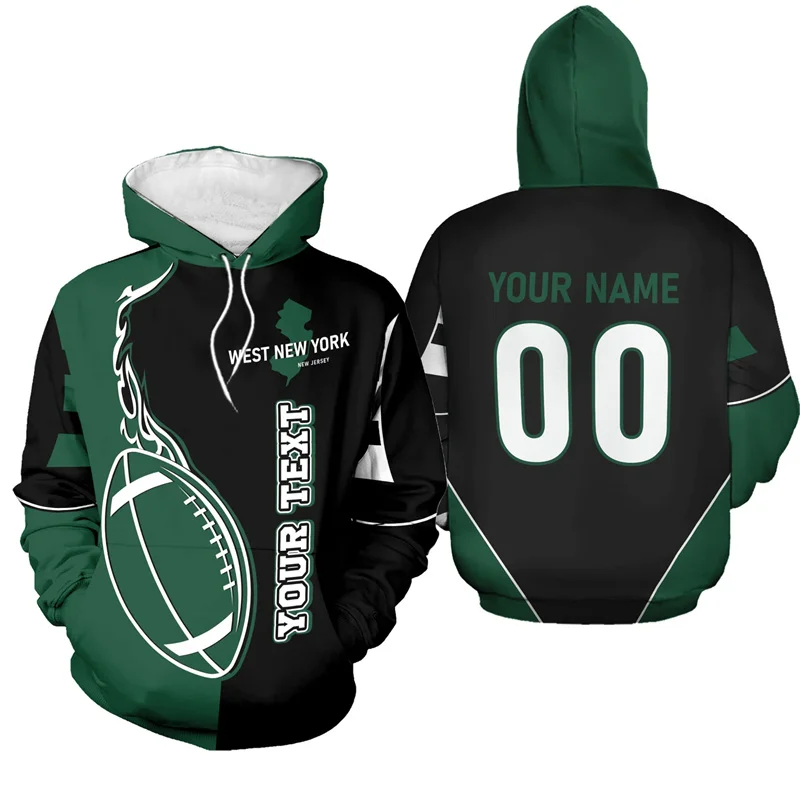 Custom American Football Hoodie With Name & Number Men Pullover 3D Printed New in Hoodies Women Harajuku Fashion y2k Sweatshirt